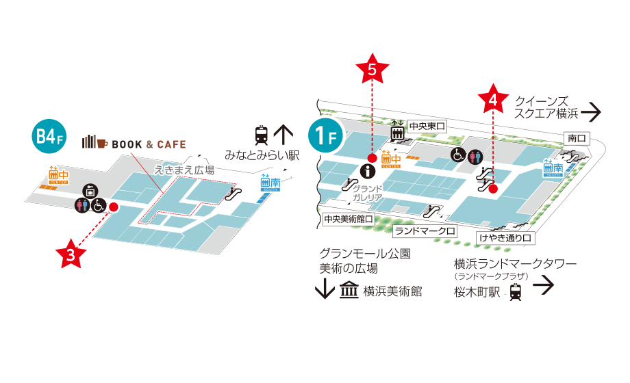 MARK IS みなとみらい 入会カウンター 地図